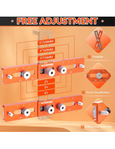 Plantilla de Hardware de Gabinete Matework MT9082, Ajustable 6.35-17 cm 2