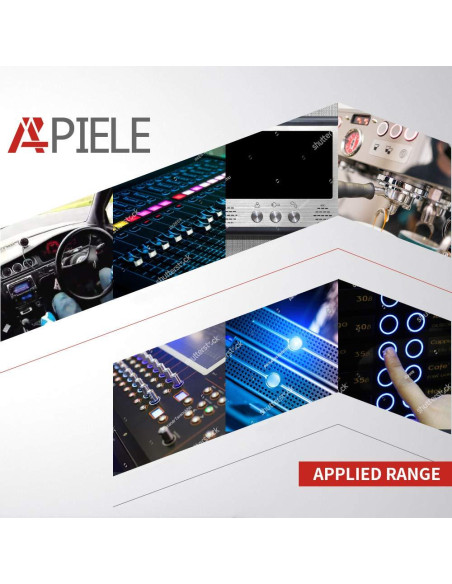 Interruptor Momentáneo APIELE 19mm 5A IP65 Aluminio Negro