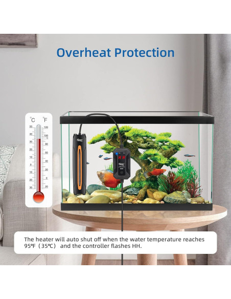 Calentador de Acuario Hygger 100W para 19-98 Litros
