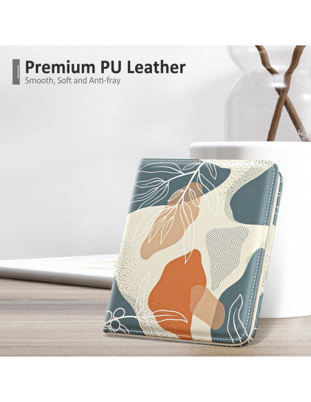 Billetera RFID Compacta Nipichsha para Mujeres - Hoja Boho Abstracta Billetera RFID Compacta Nipichsha para Mujeres - Hoja Boho Abstracta