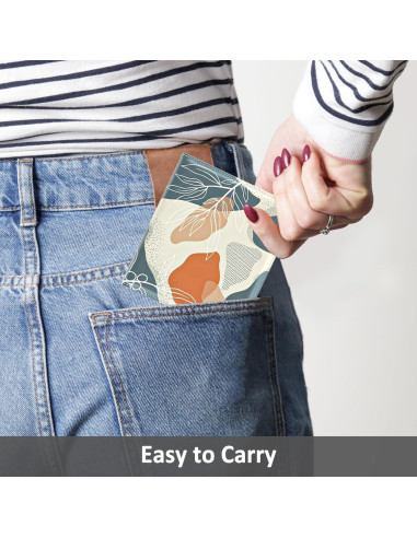 Billetera RFID Compacta Nipichsha para Mujeres - Hoja Boho Abstracta