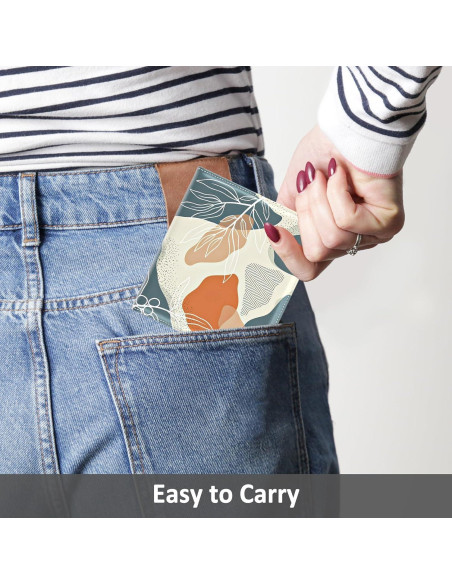 Billetera RFID Compacta Nipichsha para Mujeres - Hoja Boho Abstracta Billetera RFID Compacta Nipichsha para Mujeres - Hoja Boho Abstracta