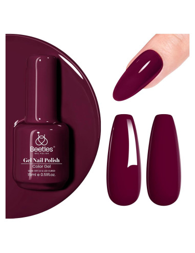 Esmalte de Uñas en Gel Beetles 15 ml Burdeos Ciruela Suave