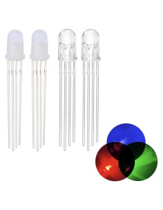 100 LEDs 5mm RGB Ánodo Común Cleiscry para Proyectos DIY