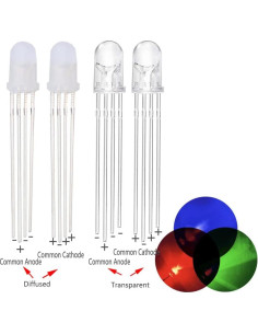 100 LEDs 5mm RGB Ánodo Común Cleiscry para Proyectos DIY 2