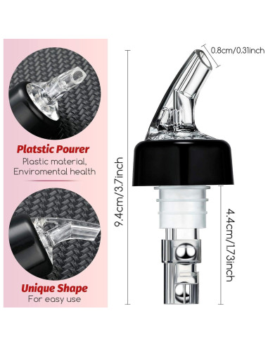 Vertedores Automáticos de Licor BBTO 1 oz (30 ml) 12 Piezas