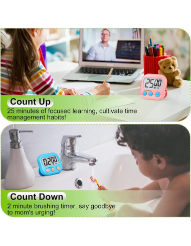 Temporizador Digital AOUVES 4 Pack Rosa Azul Verde Púrpura