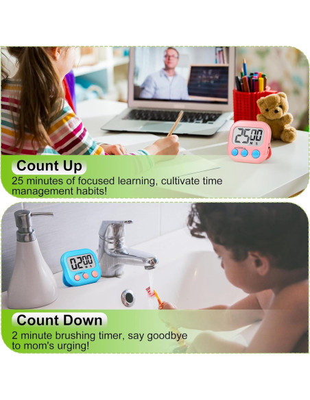 Temporizador Digital AOUVES 4 Pack Rosa Azul Verde Púrpura