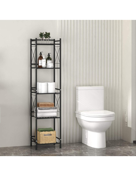 Estante de almacenamiento TZAMLI 5 niveles metal negro mate