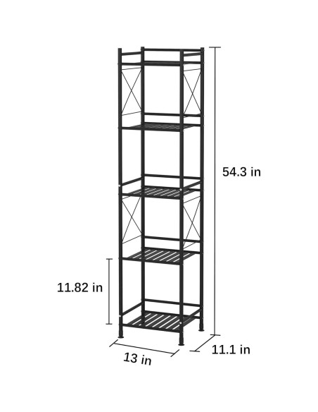 Estante de almacenamiento TZAMLI 5 niveles metal negro mate