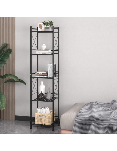 Estante de almacenamiento TZAMLI 5 niveles metal negro mate