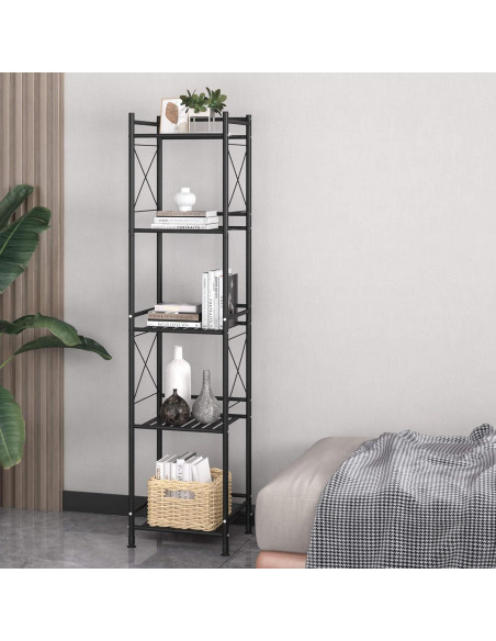 Estante de almacenamiento TZAMLI 5 niveles metal negro mate