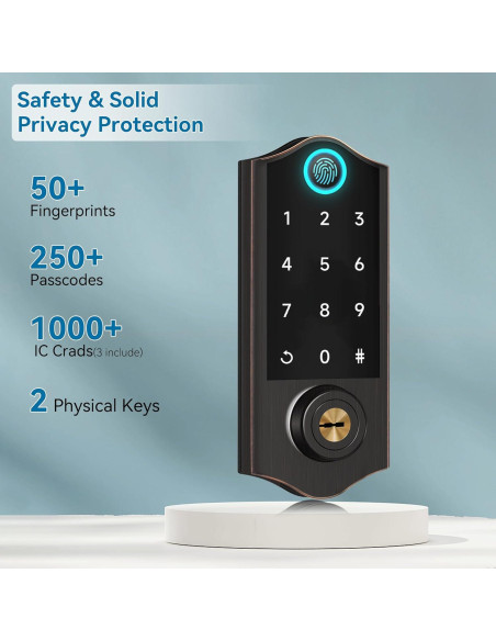 Cerradura Inteligente Biométrica Harfo DA2H-AG con App y Teclado Cerradura Inteligente Biométrica Harfo DA2H-AG con App y Teclado