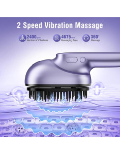 Cepillo Masajeador Eléctrico Glratia para Cuero Cabelludo Púrpura 2