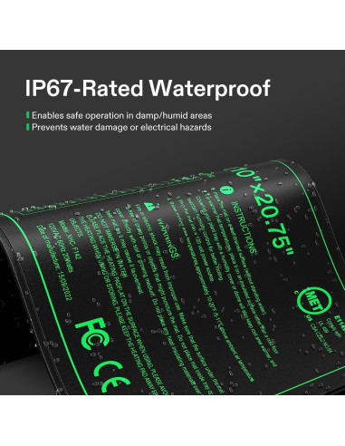 Alfombrilla Térmica para Plántulas VIVOSUN 10x52 cm con Termostato