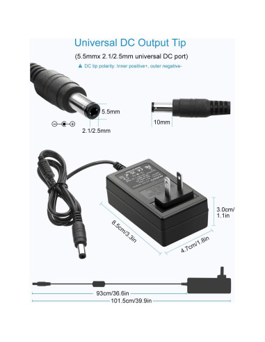 ALITOVE Adaptador AC/DC 12V 3A 36W 2-Pack para Dispositivos