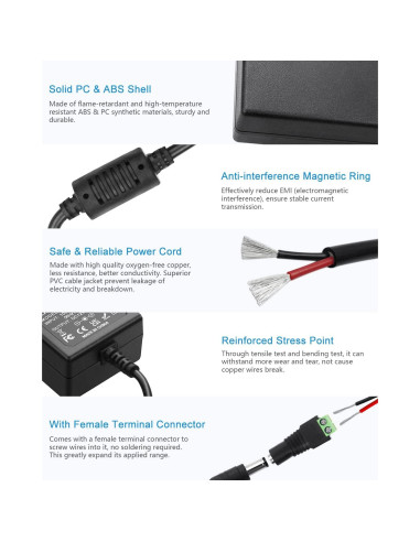 ALITOVE Adaptador AC/DC 12V 3A 36W 2-Pack para Dispositivos