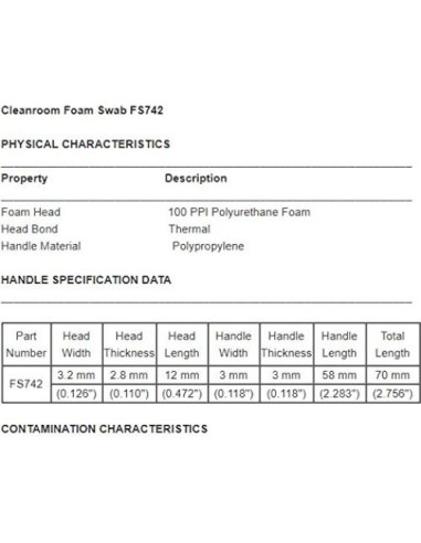 500 Bastones de Limpieza CK-FS742 con Cabeza de Espuma 6.98 cm