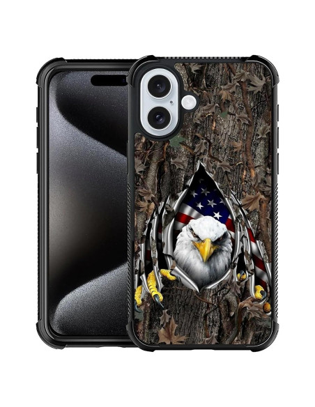 Funda DAIZAG para iPhone 16, TPU Anti-Rayas, Bandera Americana