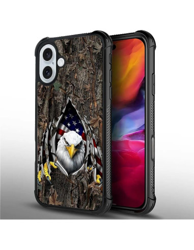 Funda DAIZAG para iPhone 16, TPU Anti-Rayas, Bandera Americana