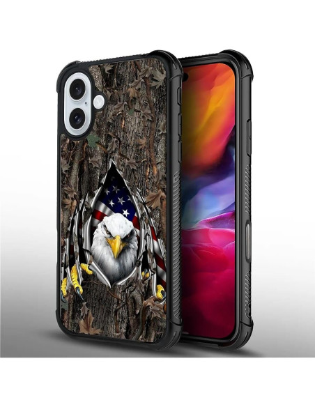 Funda DAIZAG para iPhone 16, TPU Anti-Rayas, Bandera Americana
