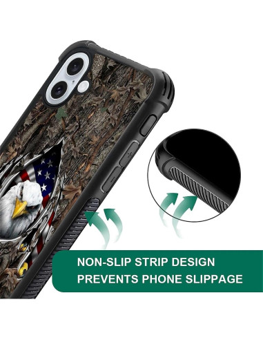 Funda DAIZAG para iPhone 16, TPU Anti-Rayas, Bandera Americana