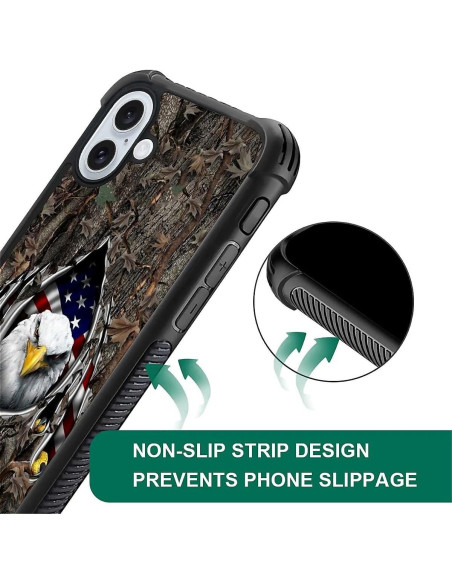 Funda DAIZAG para iPhone 16, TPU Anti-Rayas, Bandera Americana