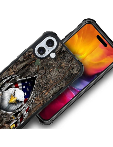 Funda DAIZAG para iPhone 16, TPU Anti-Rayas, Bandera Americana