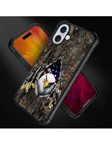 Funda DAIZAG para iPhone 16, TPU Anti-Rayas, Bandera Americana