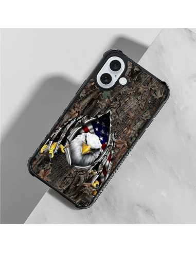 Funda DAIZAG para iPhone 16, TPU Anti-Rayas, Bandera Americana