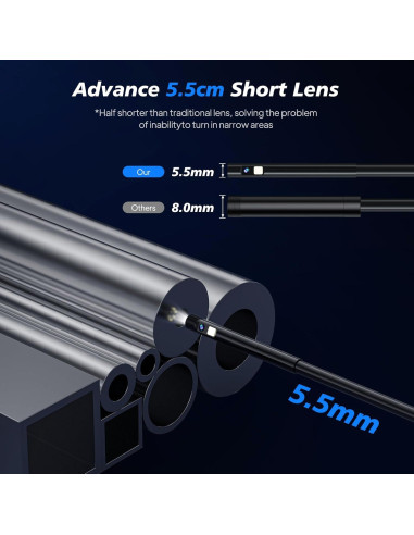 Cámara Endoscópica Doble Lente Ginocaco 1920P 5m IP67