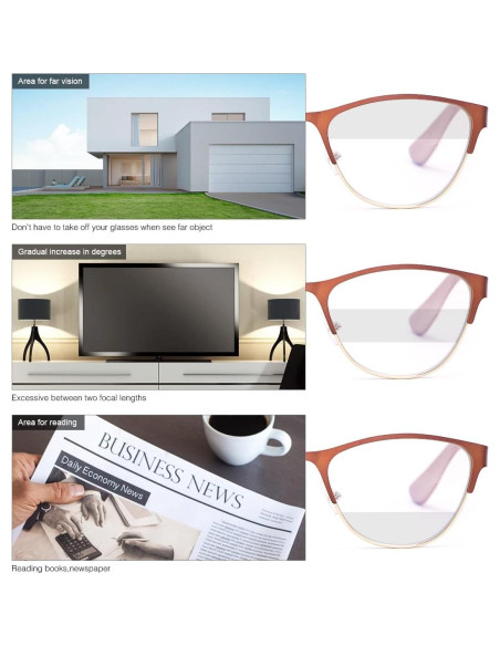 Gafas multifocales progresivas Vepiant con filtro luz azul 1.0x