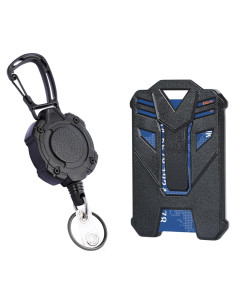 Portatarjetas Retráctil XAMEHA Negro con Clip y Llavero 80 cm