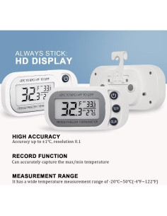 Termómetro Digital Impermeable Linhai 2 Piezas LCD Magnético 2