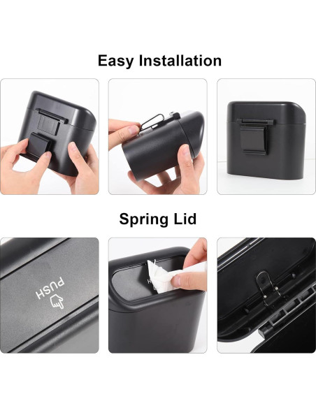 2 Mini Basureros de Auto EnthuLove con 150 Bolsas de Basura