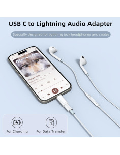 Paquete de 2 Adaptadores USB C a Lightning Jadebones - Audio, Carga y Datos 2