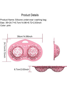 Bolsa de Lavado de Sujetadores de Silicona Cjeuxnr Rosa Grande 2