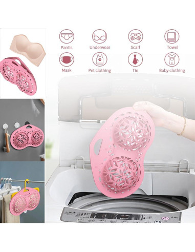 Bolsa de Lavado de Sujetadores de Silicona Cjeuxnr Rosa Grande