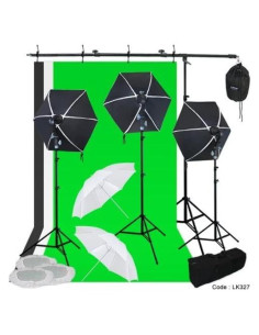 Kit de Iluminación Fotográfica Linco 3 Softbox Ajustable 213 cm