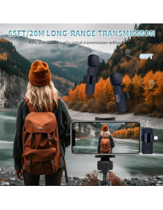 Micrófono Lavalier Inalámbrico AMOOX K9 para iPhone y Cámara 2
