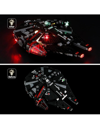 Kit de Luz LED BVOPLME para Lego 75389 El Halcón Oscuro