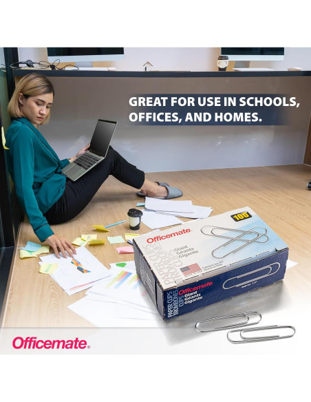 Ganchos de Papel Gigantes Officemate, Paquete de 1000 Ganchos