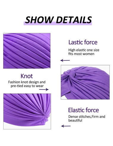 10 Turbantes Elásticos de Poliester Syhood para Mujeres