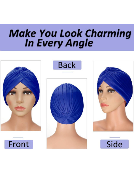 10 Turbantes Elásticos de Poliester Syhood para Mujeres