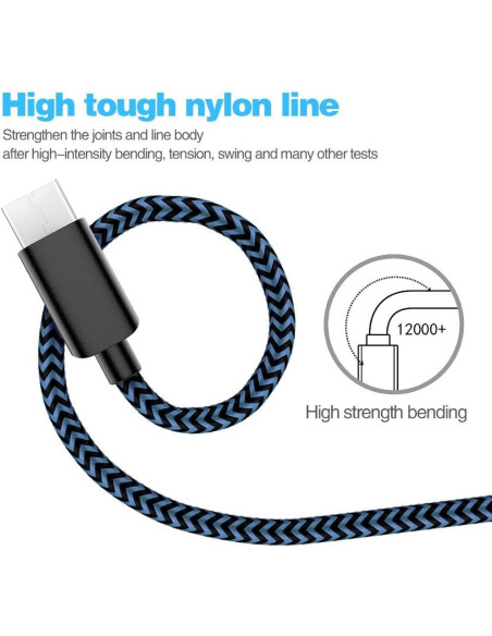 5 Cables USB-C a USB-A AIOXQNL 3A Carga Rápida 0.91-3.05m