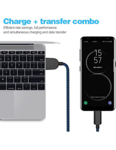 5 Cables USB-C a USB-A AIOXQNL 3A Carga Rápida 0.91-3.05m