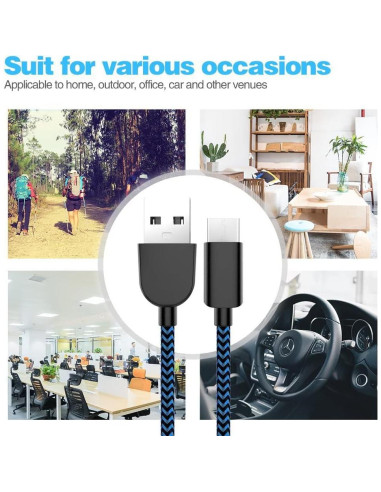 5 Cables USB-C a USB-A AIOXQNL 3A Carga Rápida 0.91-3.05m