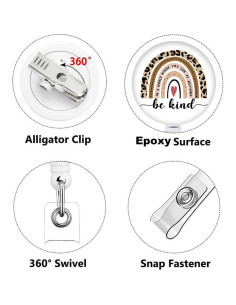 Clip de Insignia Retráctil QIYUSHRY 3 Paquetes Arcoíris 2