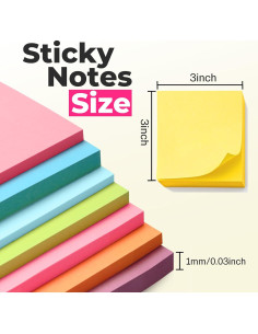 Notas Adhesivas 7.62 cm YONSEN, 8 Paquetes, 100 Hojas Cada Uno 2