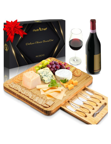 Tabla de Charcutería NutriChef 44.5x32.8 cm con 6 Cuchillos